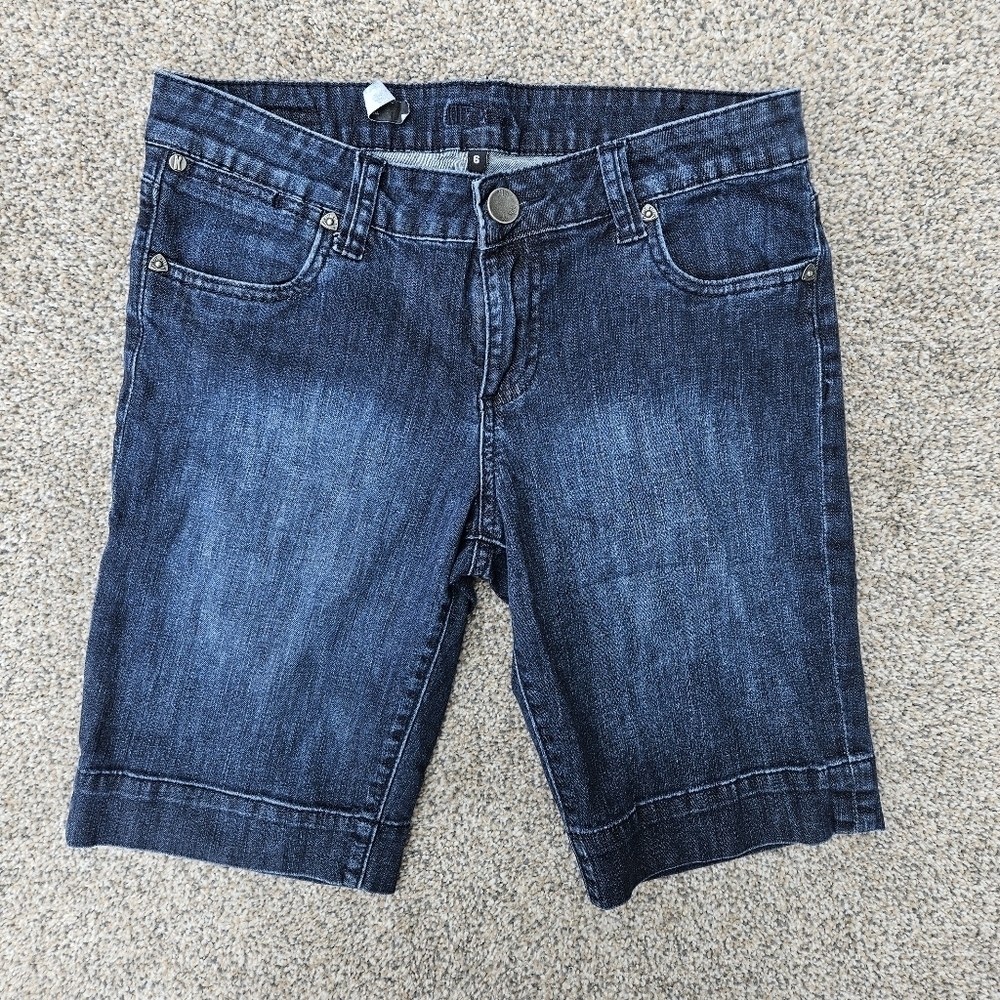 Kut From The Kloth Natalie Bermuda Shorts Medium Wash Denim Stretch Women Size 6